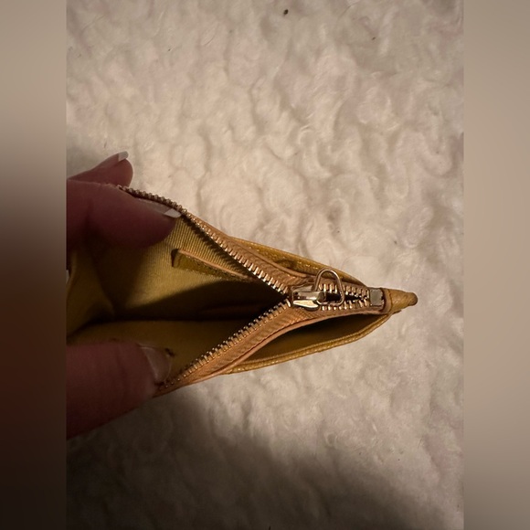 Luxury Designer Wallet Mini Compact Zippered Card Case Yellow - Picture 3 of 4